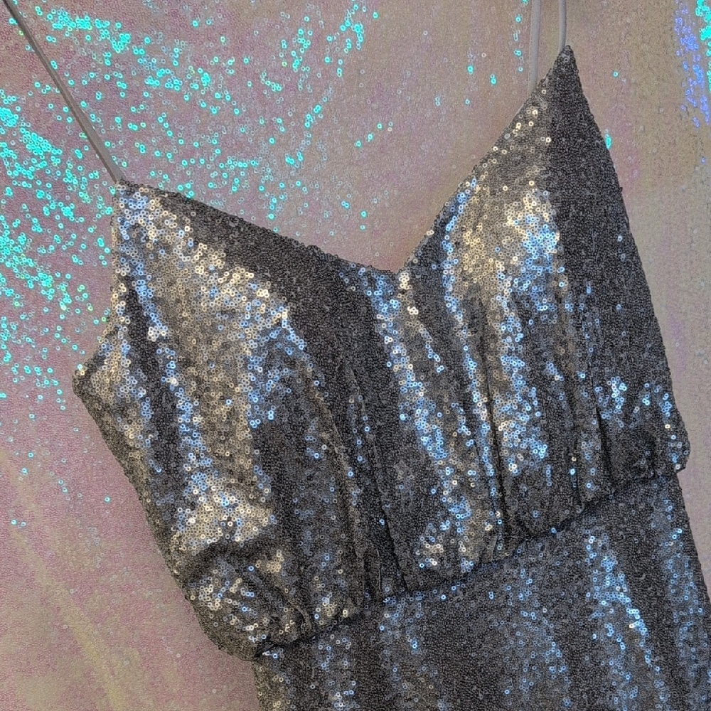 Bari Jay Silver Sequin Dress - Picture 5 of 8
